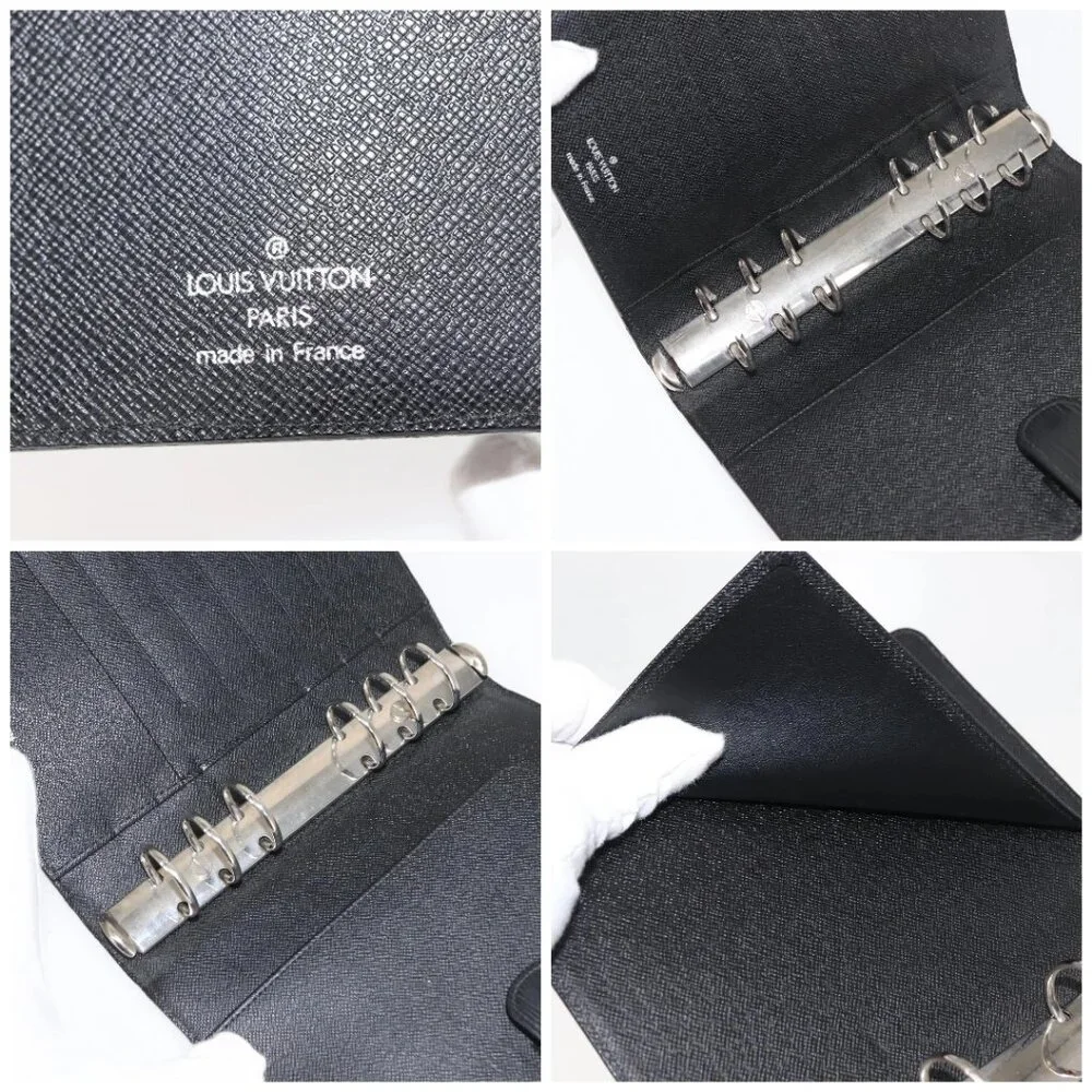 LOUIS VUITTON Epi Agenda MM Day Planner Cover Black R20042 LV Auth am9288